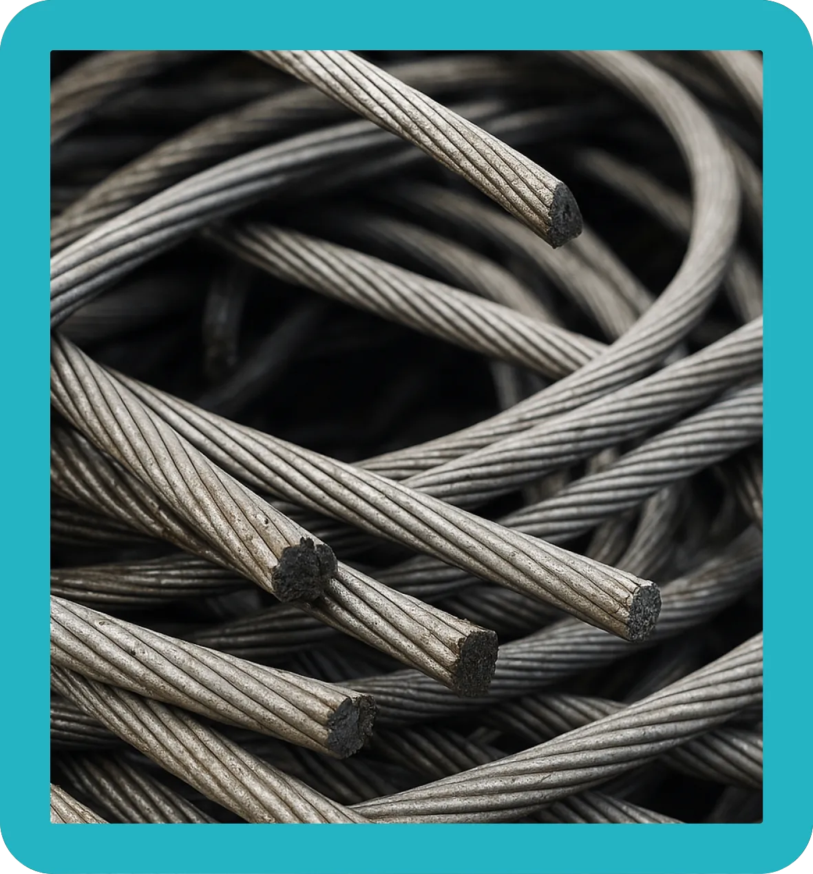 ASCR Coiled ASCR aluminium cable.