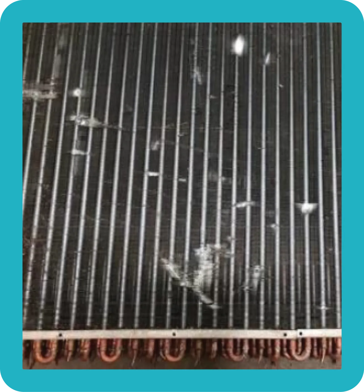 Ali Copper Radiators Ali copper radiator lying flat on the ground.