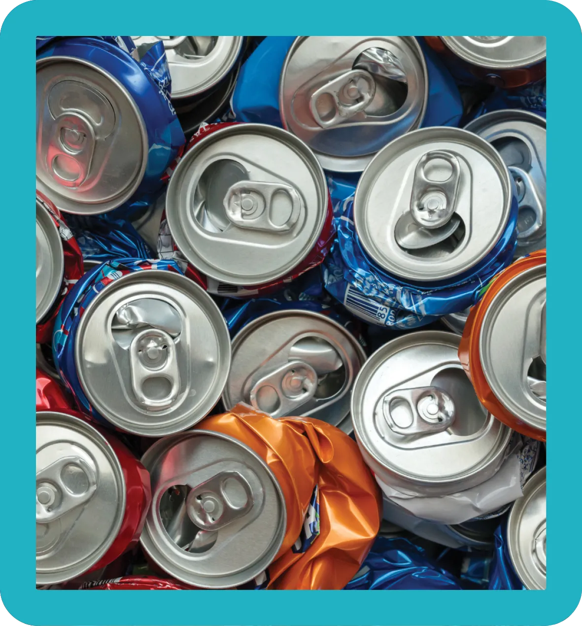 Aluminium Cans Pile of aluminium cans in a box.