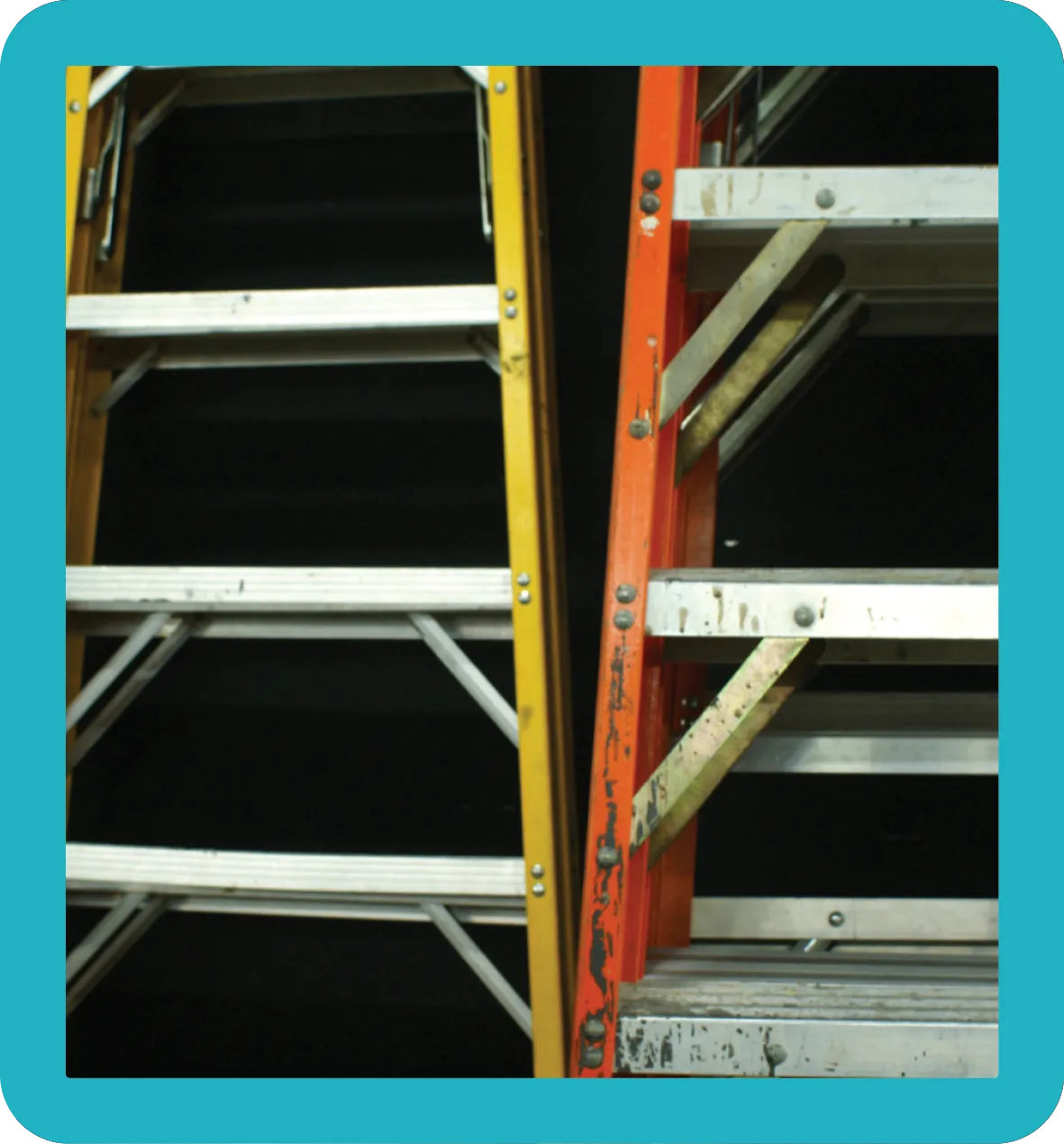 Domestic Aluminium domestic ladders ready for scrap.