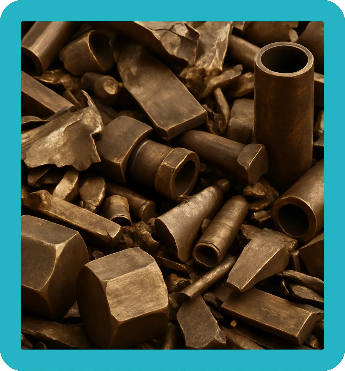 Gunmetal Pile of gunmetal scrap