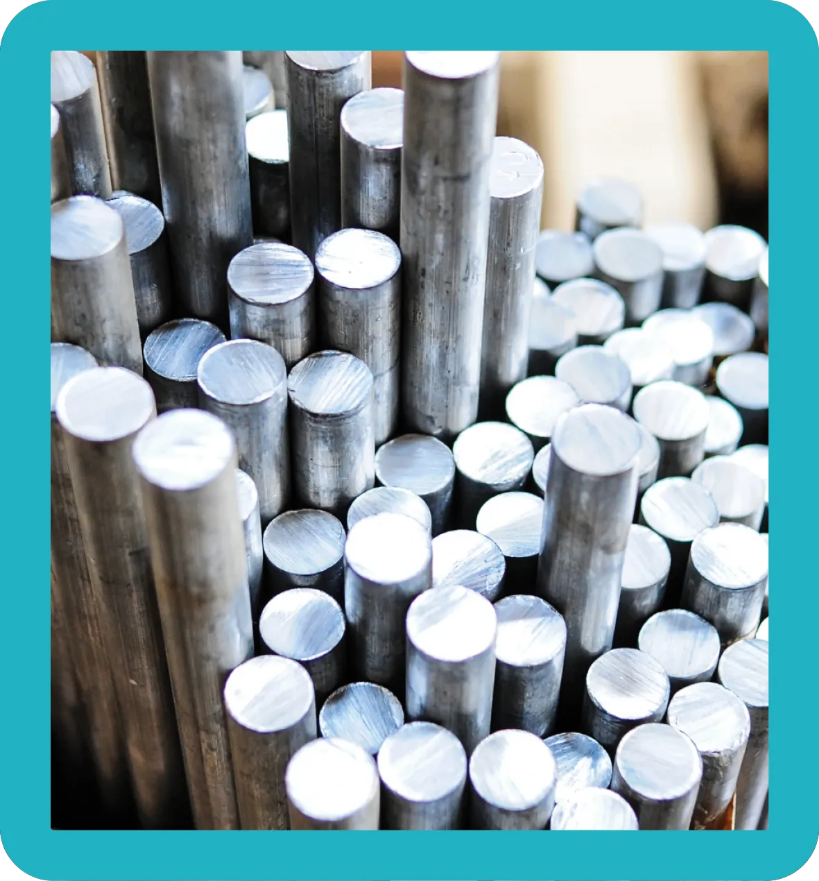 Hard Alloy Aluminium hard alloy pipes clustered.