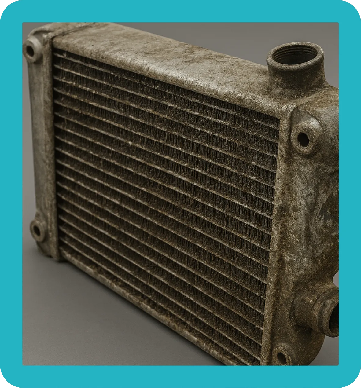 Irony Aluminium Radiator irony aluminium radiator sitting upright.