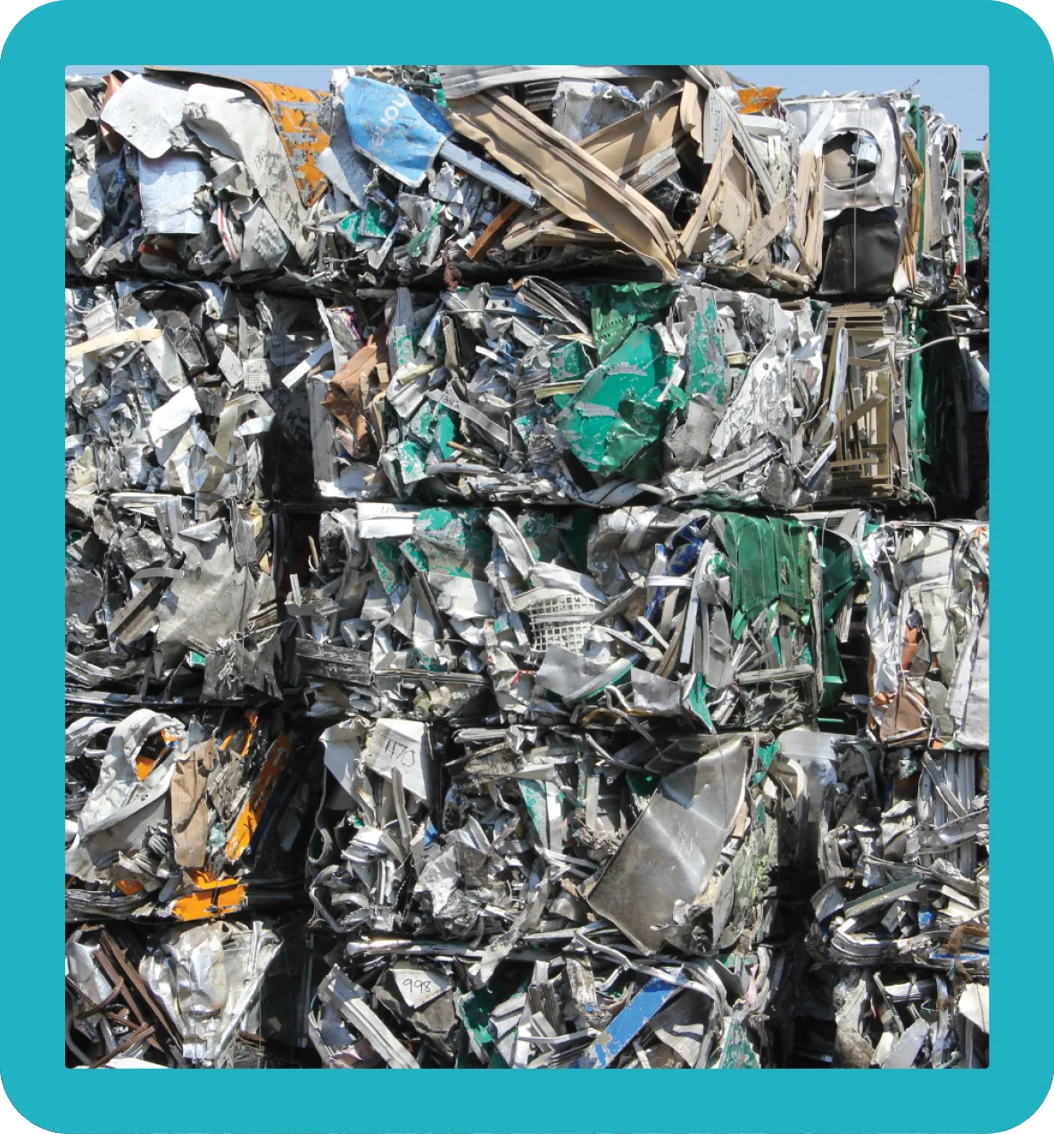 LMS Bales LMS bales of steel stacked on each other.