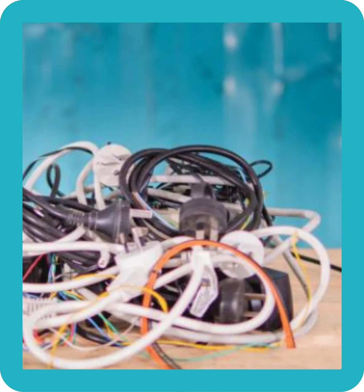 PVC Copper with Plug Pile of PVC Copper wire with plugs.