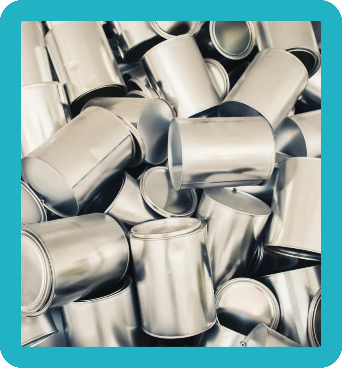 Steel Cans Steels cans in a pile.