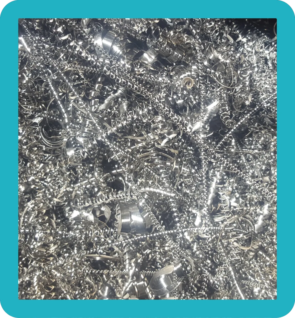 Steel Swarf Box filled with steel swarf.