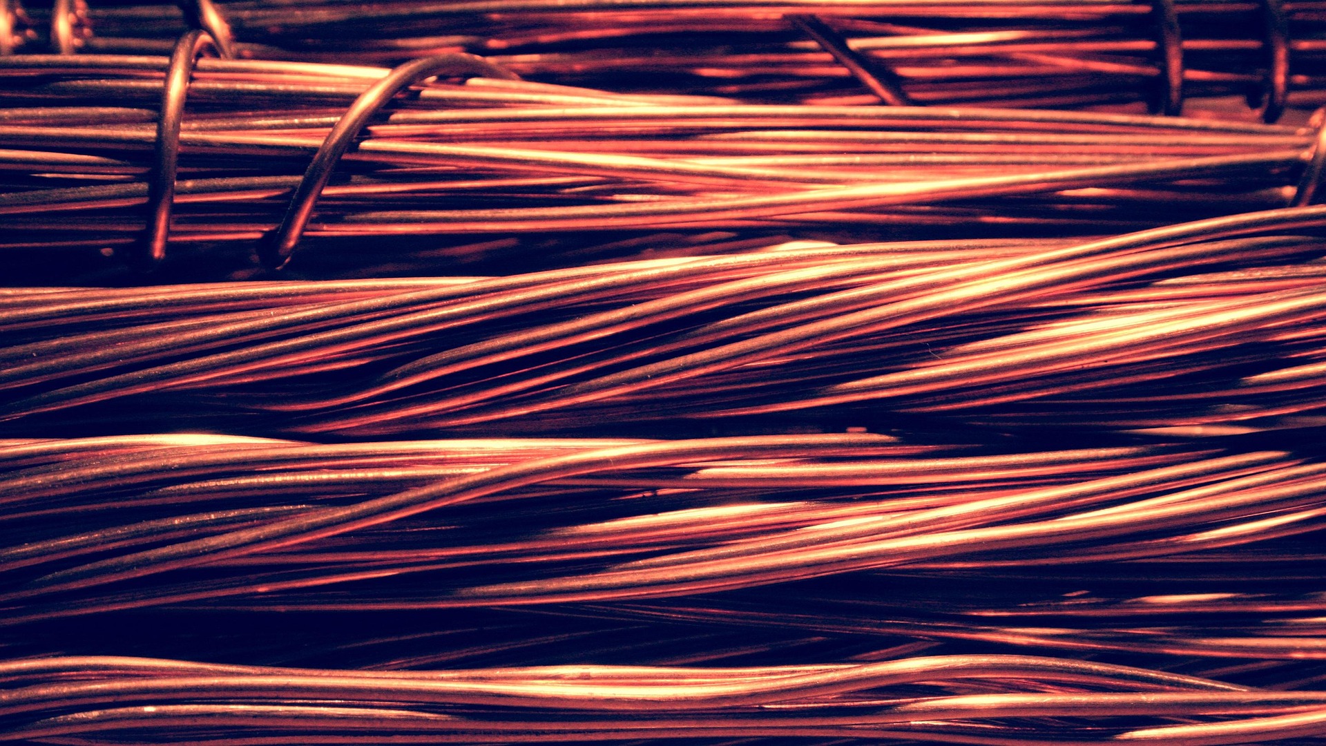 Copper electrical wire offcuts for scrap metal recycling