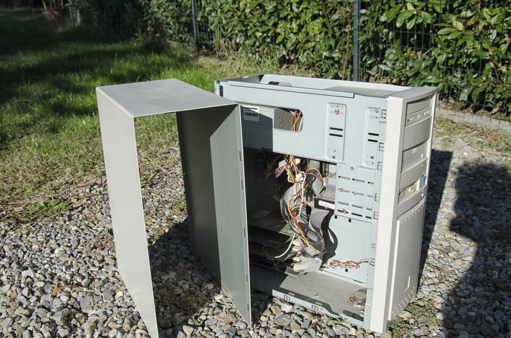 scrap metal — bare computer case (steel)